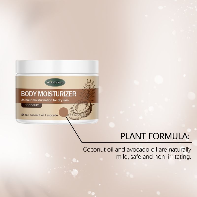 Crème hydratante au beurre corporel au goût de noix de coco, crème hydratante douce et lisse pour la peau du corps_voghion.com