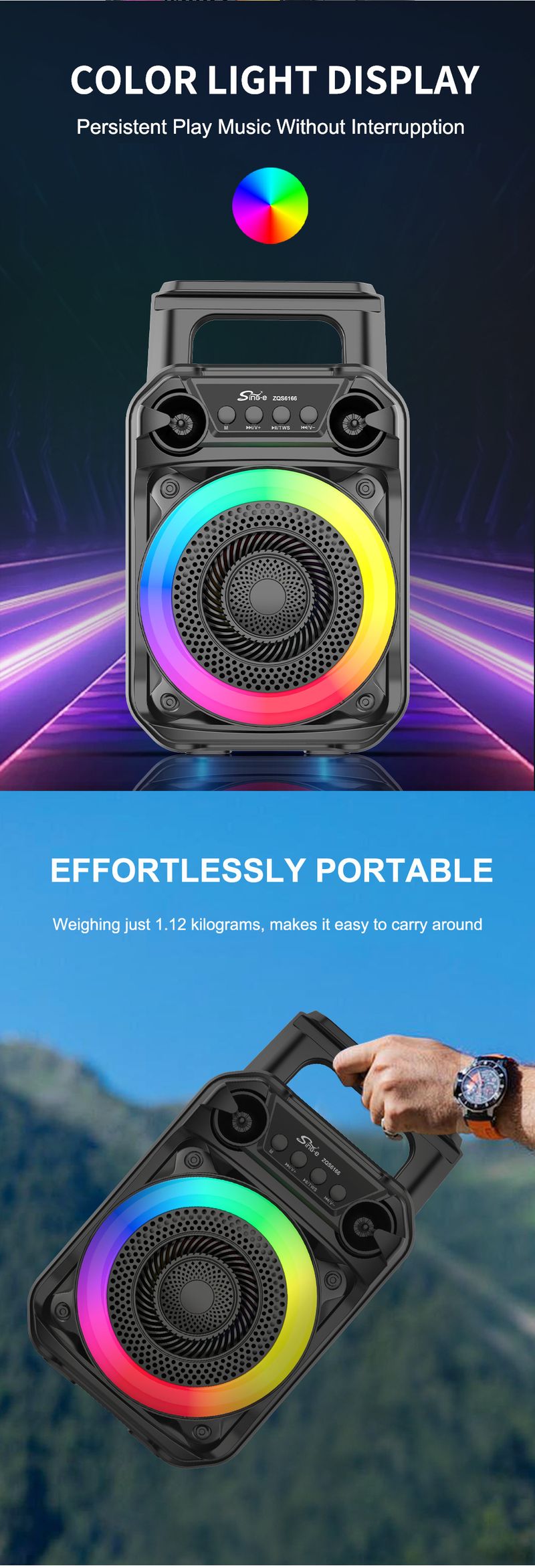ZQS6165 Atmosphere Change Slideshow Rhythm Portable Series E-sport, Subwoofer_voghion.com