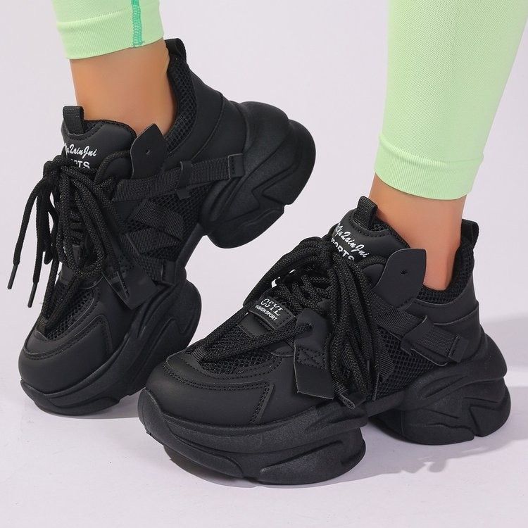 Height Increasing Casual Sports For Women In The Autumn Of 2024, New Mesh Small And Thick Soled Dad Shoes_voghion.com