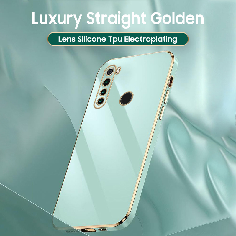 Custodia per telefono in silicone con placcatura quadrata di lusso per Xiaomi Redmi Note 8 2021 8T 8A 7 5 Pro Coque Cover posteriore morbida con protezione ultra sottile_voghion.com