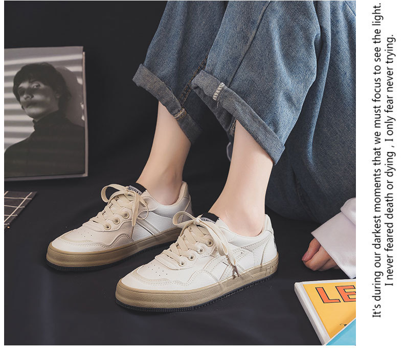Influencer Xiaobai Schoenveters Western Style Casual Schoenen Dames Zomer Ademend Canvas Schoenen Dames Ulzzang Veelzijdig Retro Hong Kong Style_voghion.com