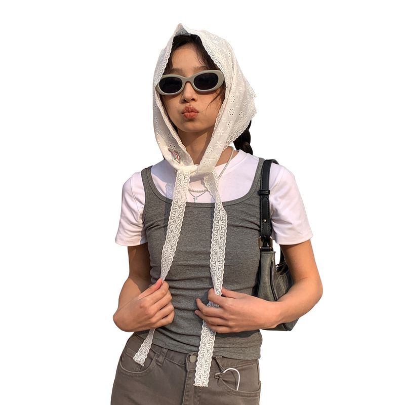 Neues französisches Spitzendreieck mit stylischer Verzierung für Frühling und Sommer, Stirnband, Bindetasche, Schwimmer, vielseitiger kleiner Schal_voghion.com