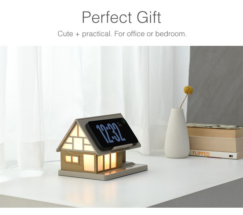 2025 New Villa House White Noise Bedside Lamp 15W Wireless Charging Adjustable Brightness Bedroom Plug In Night Light_voghion.com