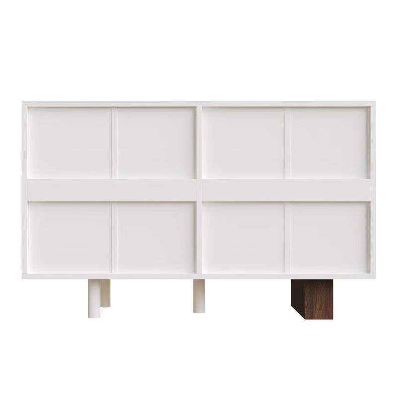 Credenza Weiß Mit Geometrischen Türen, funzione Push-to-Pop, Massivholzbeine_voghion.com