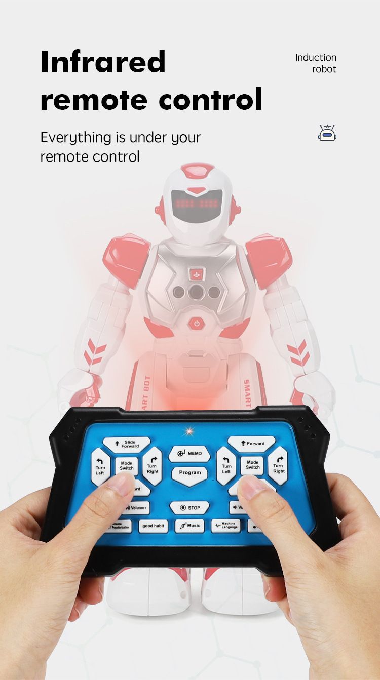 RoboCop Smart Early Education Robot Elektryczna Śpiewająca Zabawka Z Czujnikiem Podczerwieni I Pilotem Zdalnego Sterowania Dla Dzieci_voghion.com