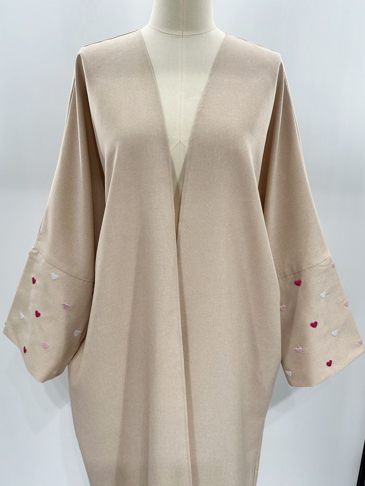 Cardigan aperto da donna, abito lungo da donna arabo musulmano, camicia lunga avvolgente esterna, elegante moda estiva_voghion.com