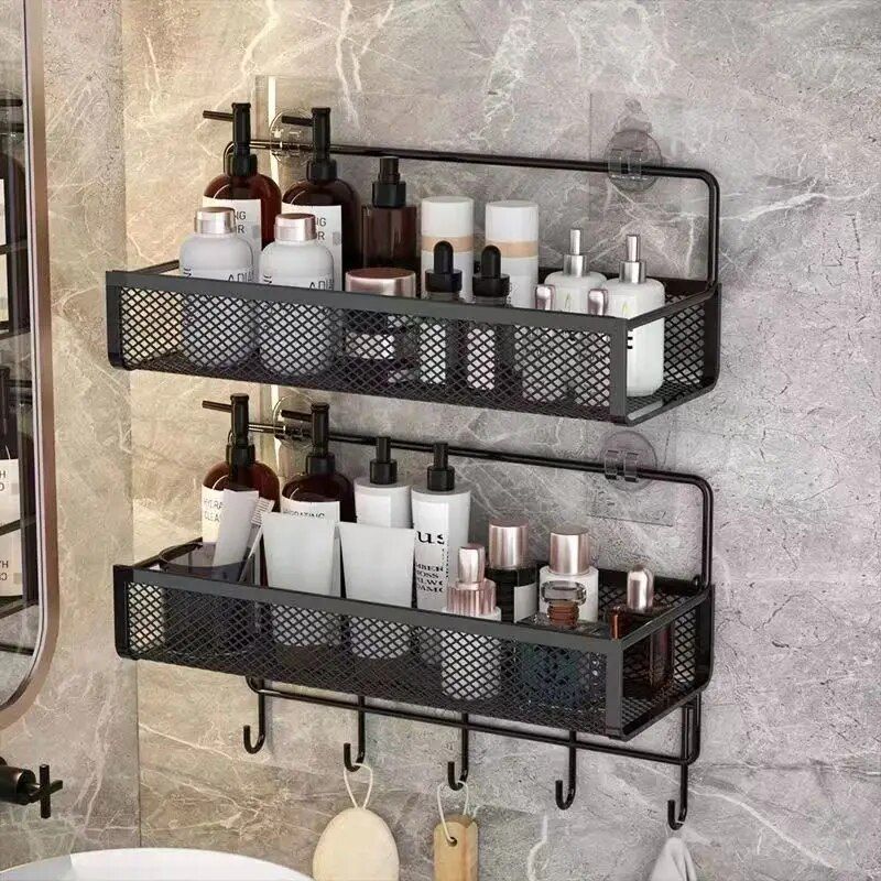 Portable Hanging Wall Shelf Without Drilling Bath Onion Garlic Spice Organizer Kitchen Storage Skorb Moisture_voghion.com
