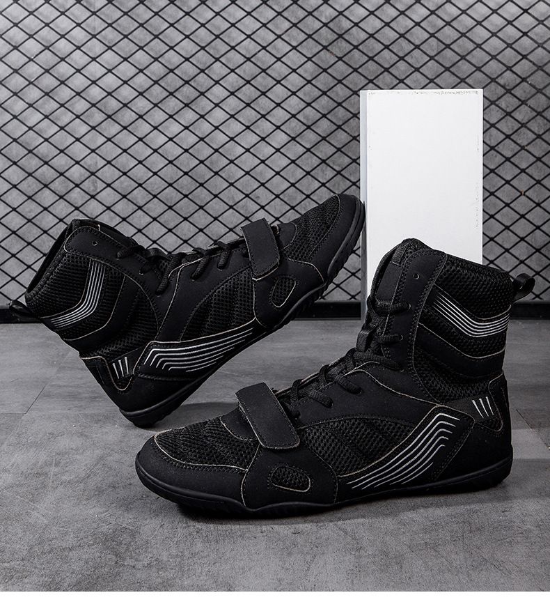 Chaussures de boxe unisexes, antidérapantes et antichute, pour entraînement au combat, légères et résistantes à l'usure_voghion.com