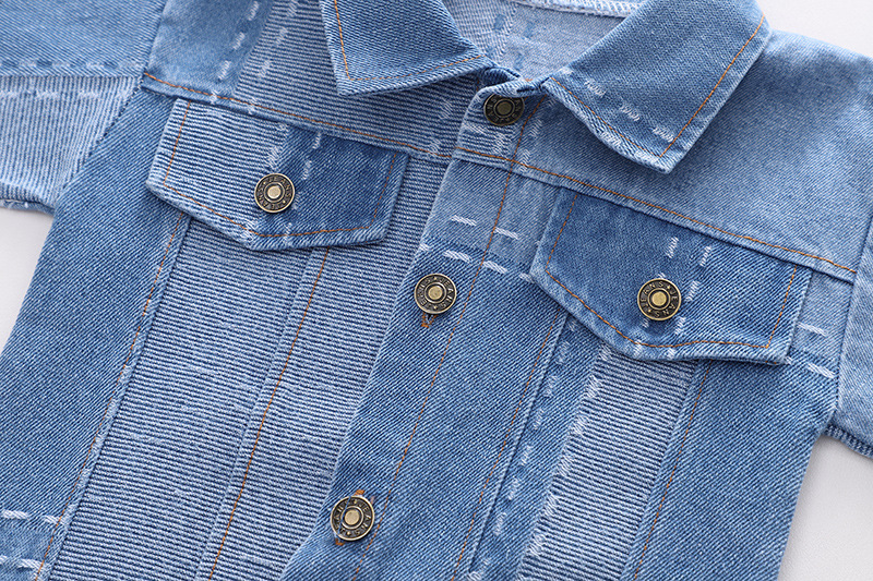 Barnkläder Mode baby jacquard denim cardigan långärmad kostym mode pojke långärmad tredelad set_voghion.com