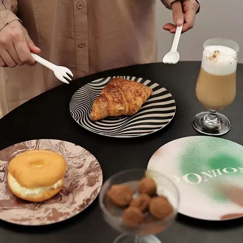 Vaisselle écologique en fibre de bambou résistante aux chutes, design de niche, assiette plate à fruits_voghion.com