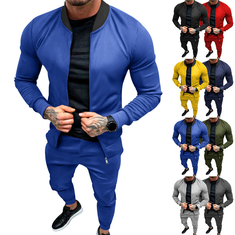 2023 neue Kontrast Jacke Frühling und Herbst Reversible Stehkragen Hübsches Große Größe männer Set_voghion.com