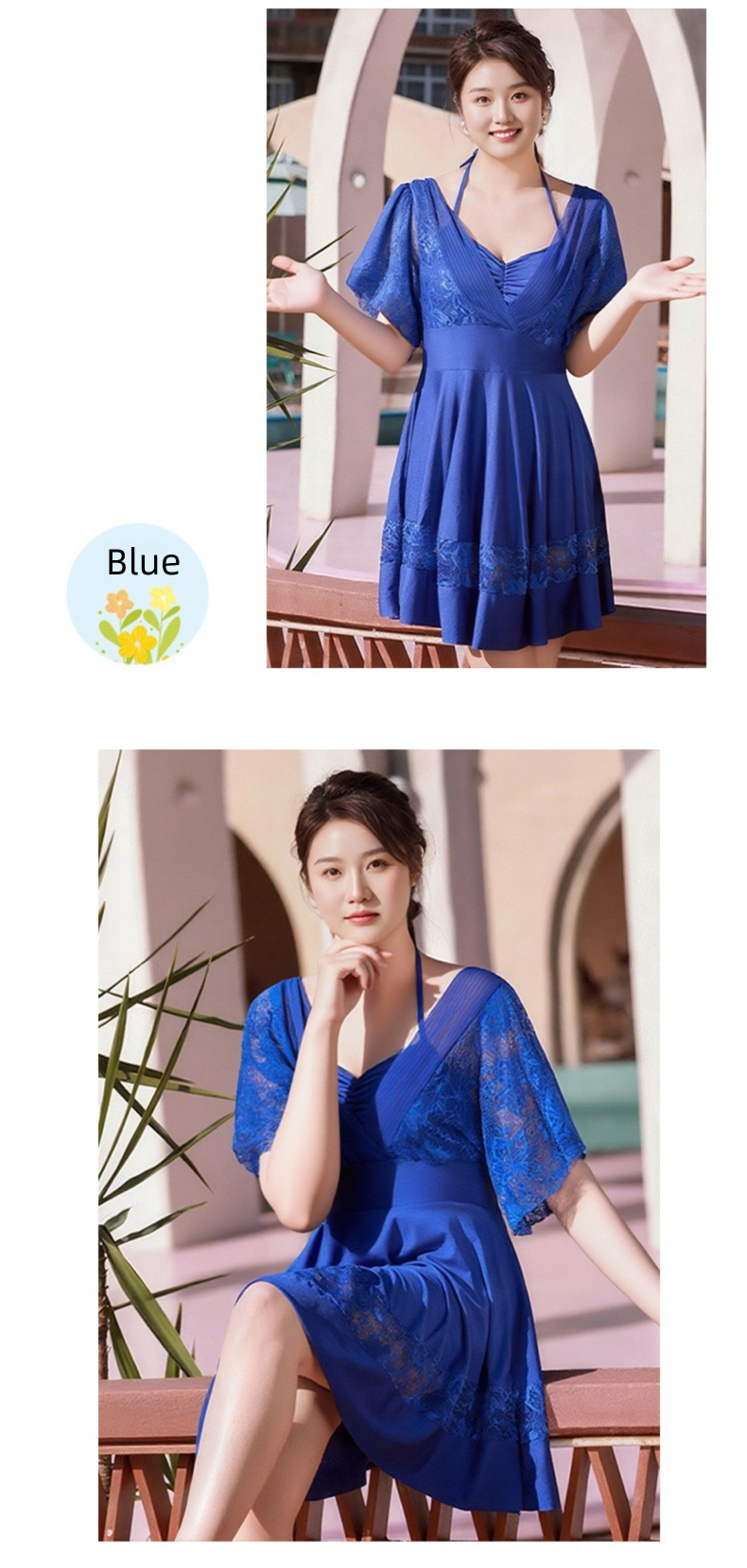 Plus Size For Women Loose Lace Sexy Slightly Chubby 100kg Hot Spring Two-Piece Skirt Style Tummy Control Slimming High_voghion.com