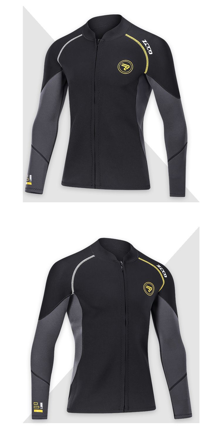 1.5MM wetsuit separate top Long sleeve snorkeling suit Cold warm wetsuit large size surf suit_voghion.com