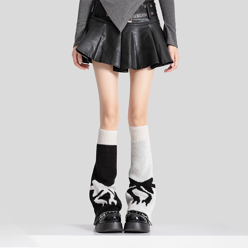 Chaussettes Red Heart pour l'hiver, chauffe-mollets en tricot chauds, élégantes et polyvalentes_voghion.com