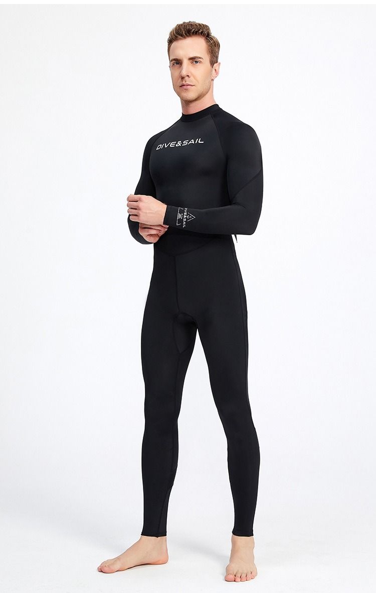 New wetsuit men's one-piece thin wetsuit snorkeling surfing sunscreen jellyfish quick-drying swimsuit_voghion.com