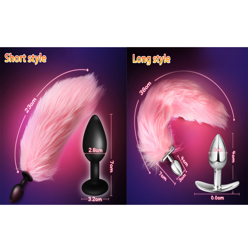 Plug anale con coda di volpe in metallo, giocattoli sessuali anali, plug anale, giocattoli sessuali erotici, plug anale con piume illuminate per donna e uomo_voghion.com