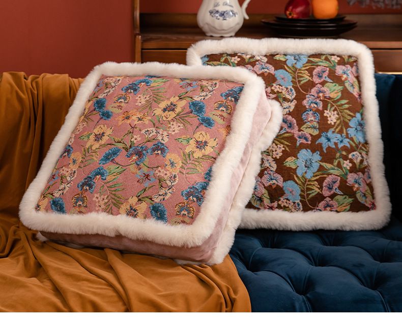 Cuscino da pavimento floreale – Spesso cuscino quadrato per seduta (45x45 cm, imbottito in cotone PP, opzioni multicolore, per uso interno/esterno)_voghion.com