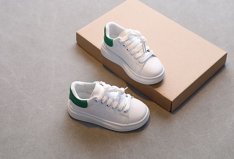 2023 Spring New Children Fashion Soft White Boys Sports Shoes Korean Style Students Lace-up Light Sneakers for Girls_voghion.com