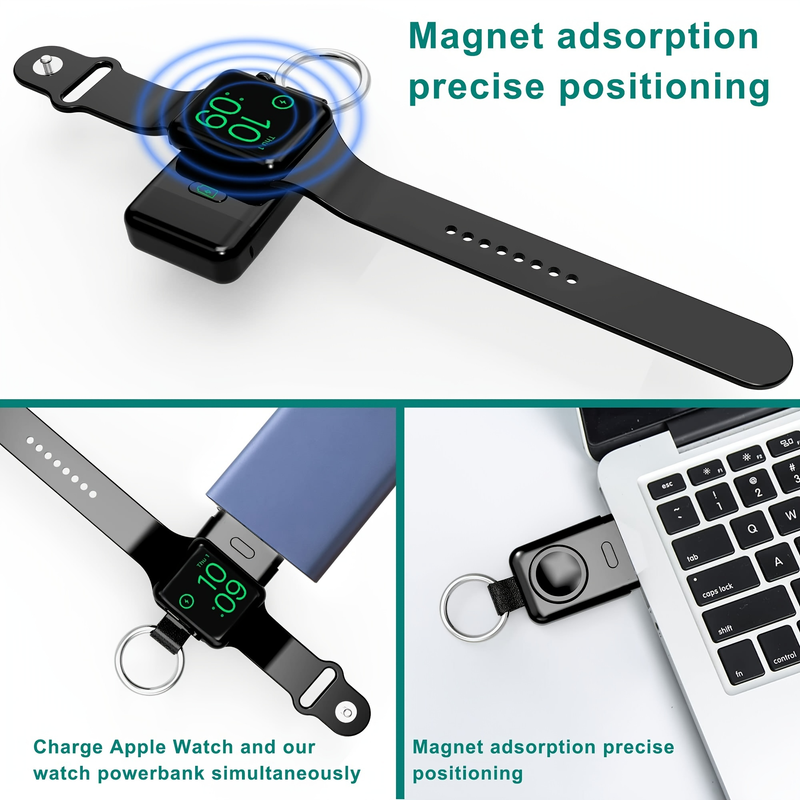 Hordozható vezeték nélküli töltő Apple Watchhoz, bővített verzió varázslótöltőhöz 1400 mAh Smart Keychain Power Bank,_voghion.com