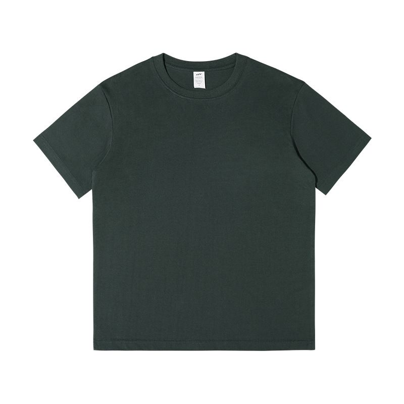 2025d Drei Seewale|230g Kurzarm Xinjiang Gekämmte Baumwolle Herren Einfarbig Weiß Trendy Lose Blank T-Shirt_voghion.com