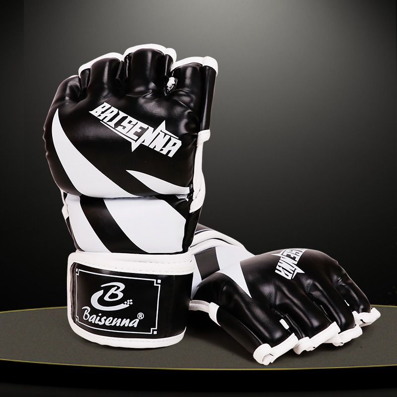 Erwachsene Männer Halbfinger Training Professionelle Kampfhandschuhe MMA Sandsack Spezialboxen Muay Thai_voghion.com