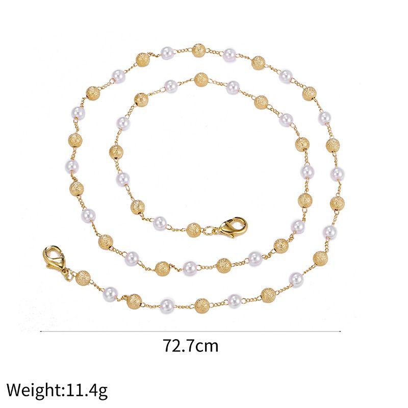 Hot Selling INS Blogger Handmade Metal Matte Bead Pearl Glasses Mask Multi-use Chain_voghion.com