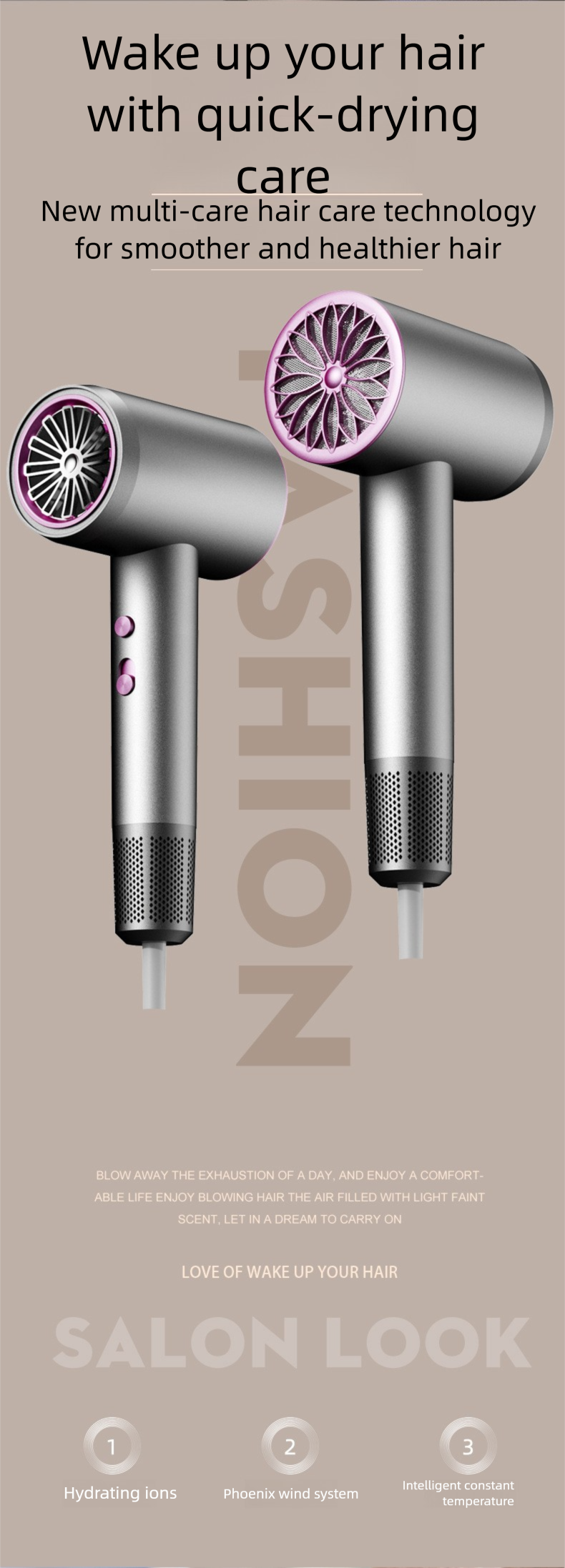 High-Speed Negative Ion Salon Home Use Constant Temperature High Power Quick-Dry T-Shaped Hair Dryer_voghion.com