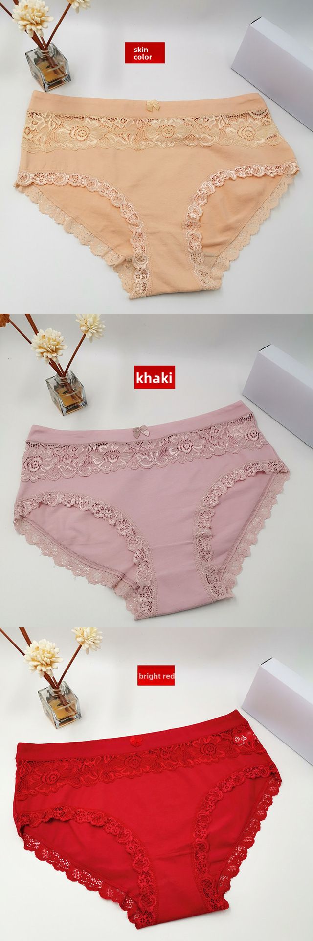 Cotton Lace Seamless Women's Underwear Large Size All Cotton Triangle Belly Underwear Women's Sweat-Absorbing Breathable Mother Underwear_voghion.com