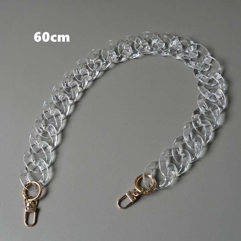 Accessori per borse da donna, decorativi, trasparenti, in resina acrilica spessa, tracolla singola, catena per telefono_voghion.com