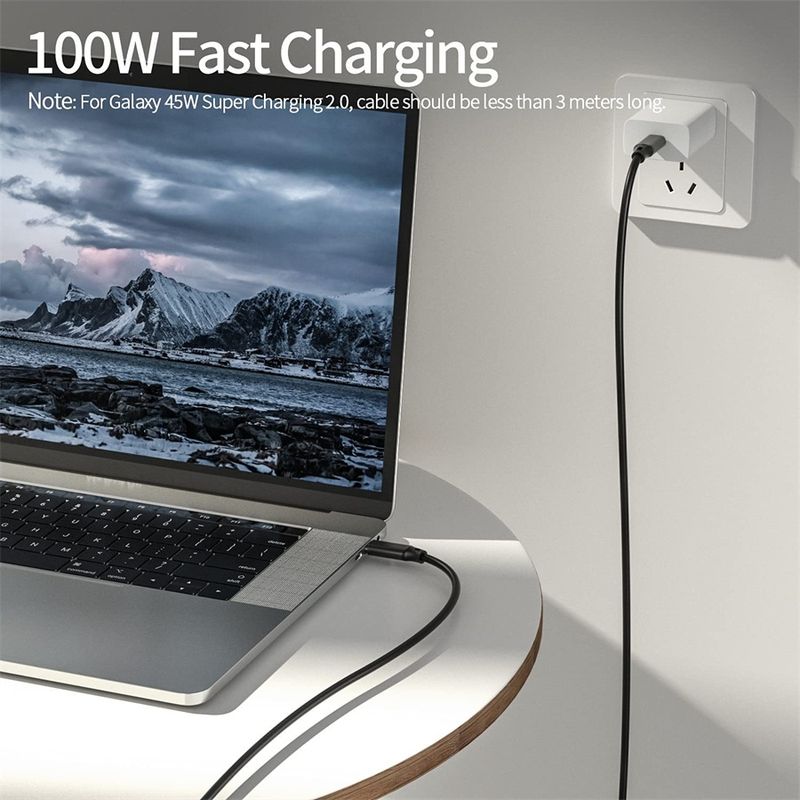 USB3.2 Gen2 20Gbps USB C Kablosu Samsung SSD X5 Thunderbolt 3 ile Uyumlu PD100W 4K Video Samsung Macbook Pro PD Kablosu_voghion.com