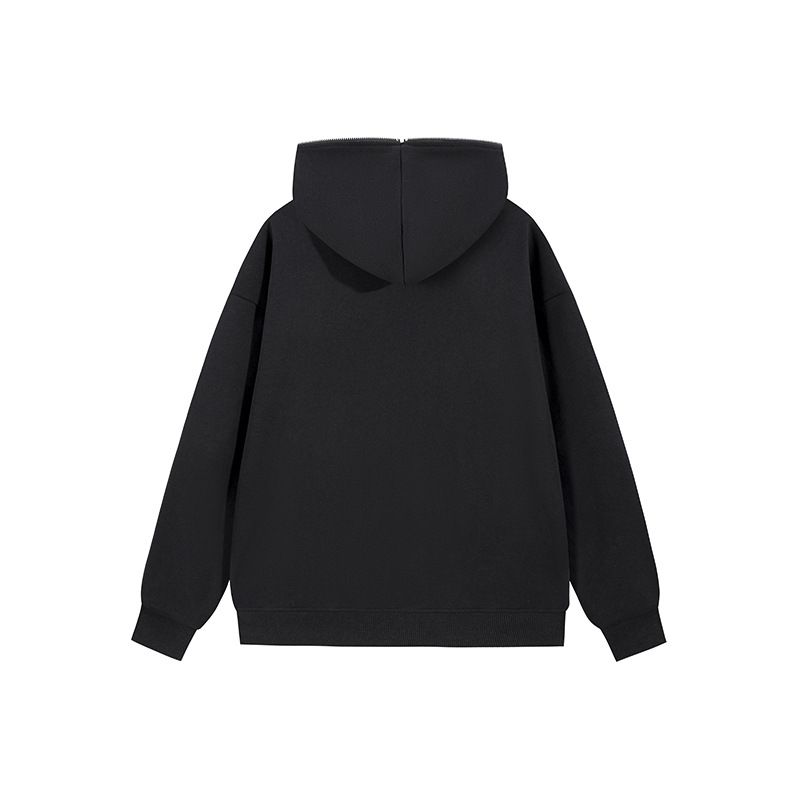 Herren-Kapuzenpullover mit halbem Reißverschluss – 320 g Baumwollmischung, lockerer Schnitt, lässiger Pullover für Outdoor und Sport_voghion.com
