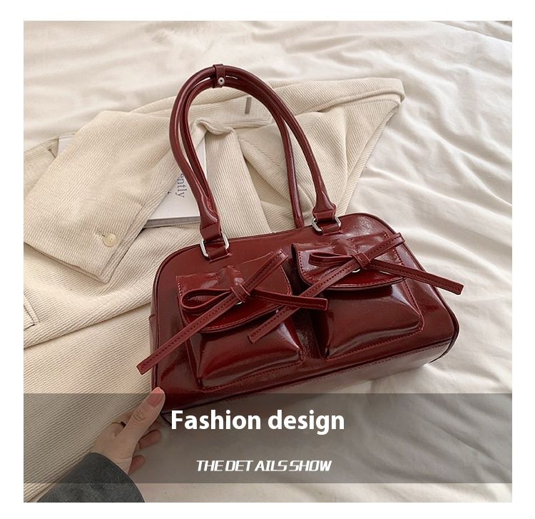 Nuova borsa a tracolla versatile coreana con fiocco sottobraccio 2024 per la moda primaverile femminile, stile occidentale e design di nicchia._voghion.com