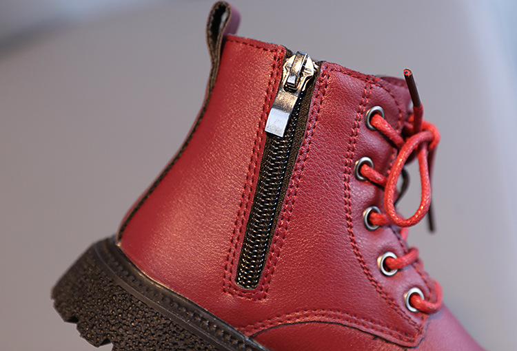 Scarpe per bambini Autunno e inverno Stivali Martin in velluto Scarpe piccole e calde in pelle Stivali corti grandi in cotone per ragazze_voghion.com