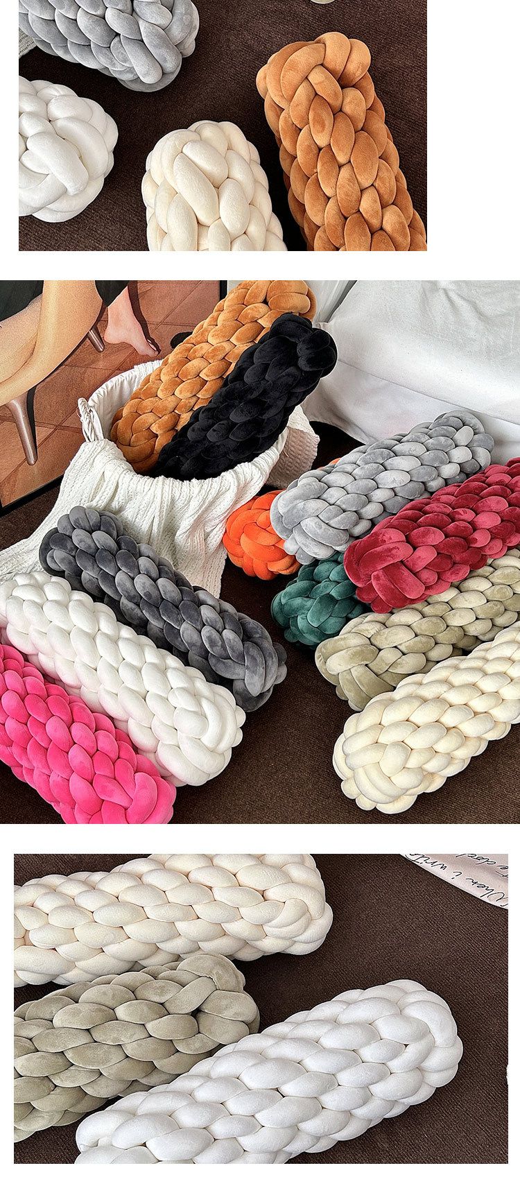 Mājas dārzs Twist Knot Pillow Nordic Ins Guļamistabas plīša spilvens Dzīvojamās istabas apdare Dīvāna spilvens_voghion.com