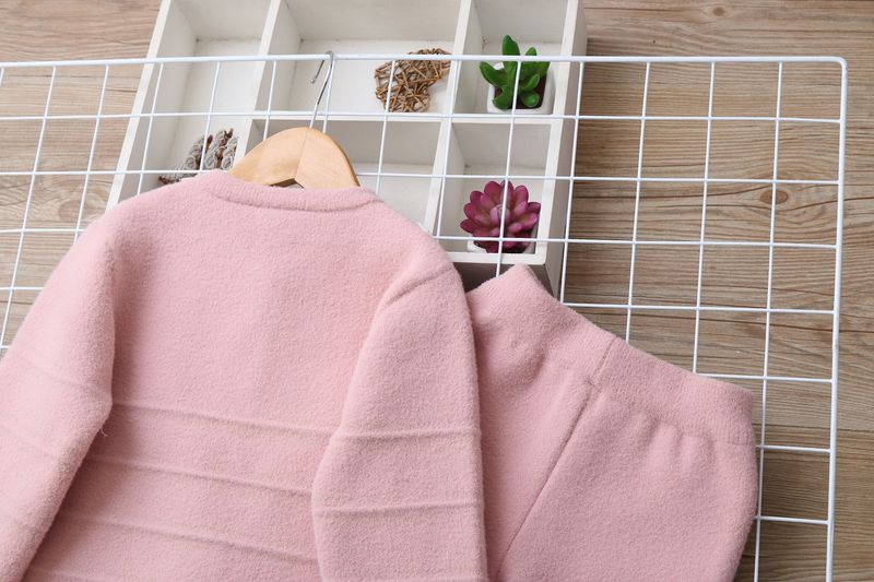 Mother & Kids Knit Sweater And Pants Set - Soft Long Sleeve Two-Piece Outfit For Toddler Little Girls Elegant Letter Print Comfortable Polyester Blend_voghion.com
