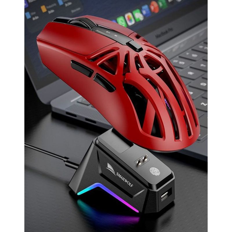 Smailang M8 Wireless Bluetooth Three-Mode Gaming Mouse Lightweight Laptop Desktop E-Sports PAW3311_voghion.com