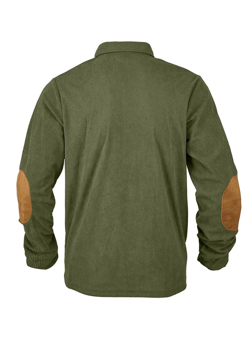 Cord-Poloshirt für Herren – Streetwear-Sweatshirt zum Knöpfen in Grau, Schwarz und mehr Herrenbekleidung_voghion.com