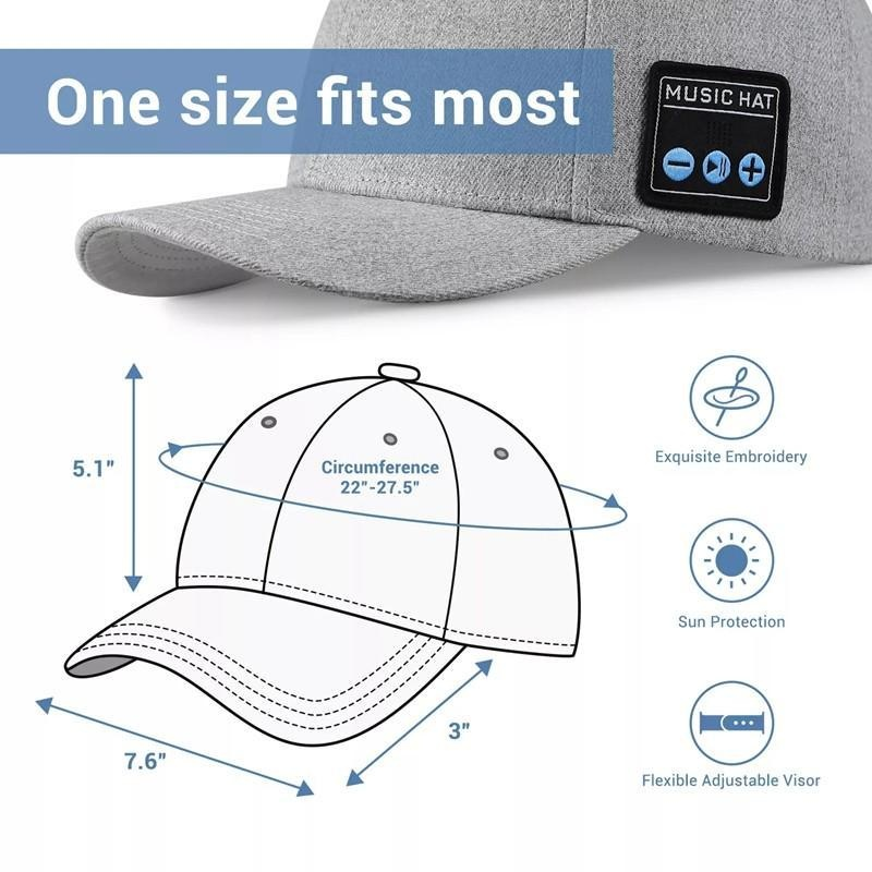 NEW Wireless Bluetooth Headset Baseball Cap with Speaker Outdoor Music Baseball Hat Headset with Mic Handsfree Headphone for Running Sports_voghion.com