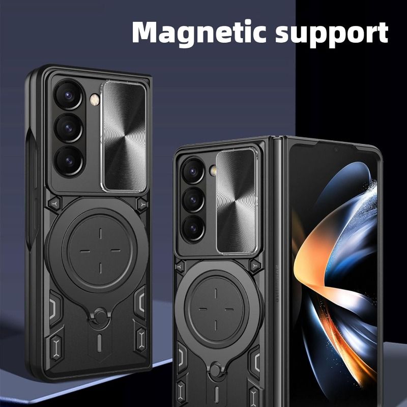 Case For Samsung Galaxy Z Fold 7 6 5 Magnetic Rota Camera Slide Protector Ring 360 Stand Cover Capa Fundas_voghion.com