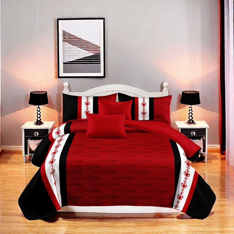 9 Piece Soft All-Season Washed Microfiber Cover Set , Queen/King/Calking Bedding Set With Pillowcases,Bedspread Print Curtains & Solid Curtains,Print, Moisture-Wicking, Soft ,Cooling, Easy Care_voghion.com