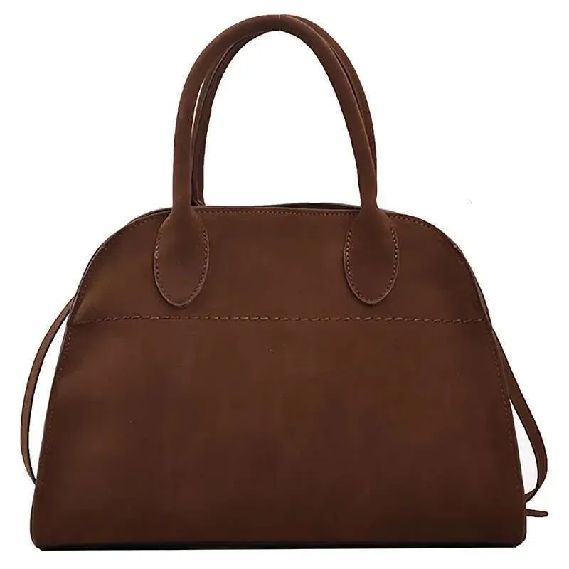 Tasarımcı 2025 Kadın Tote Kadın Süet Çanta Vintage Üst Saplı Moda Retro Omuz Çantası İş Deri Çanta_voghion.com