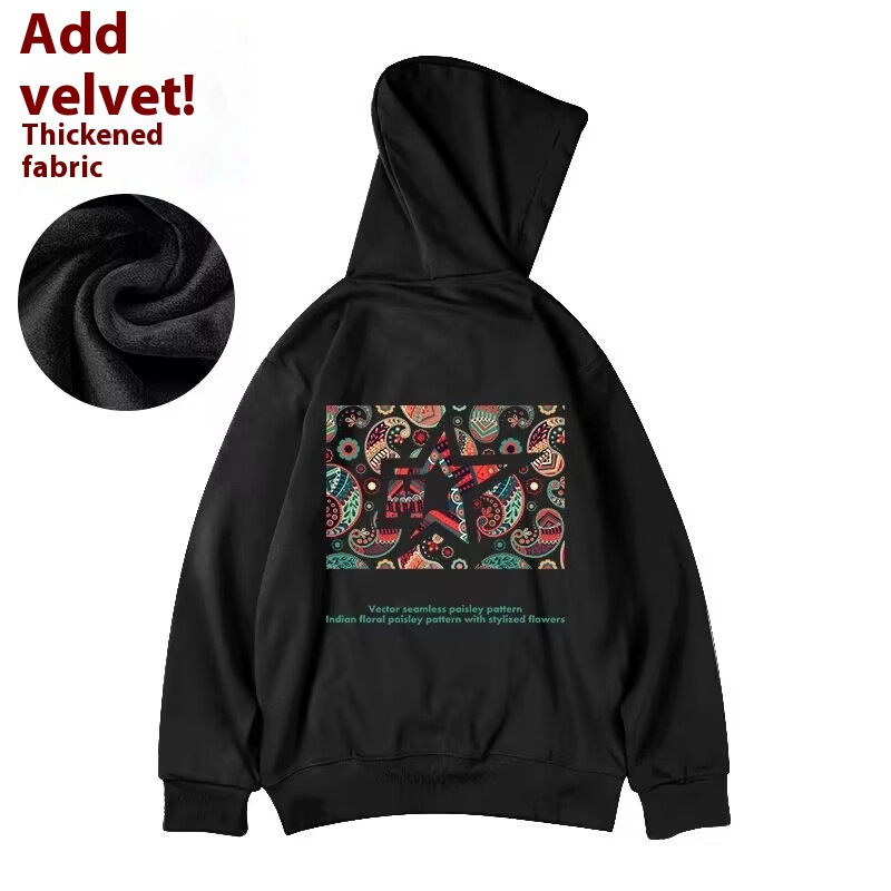 Winter American style loose fitting fat plus size hooded plush zippered cardigan 300 kg men's hoodie jacket_voghion.com