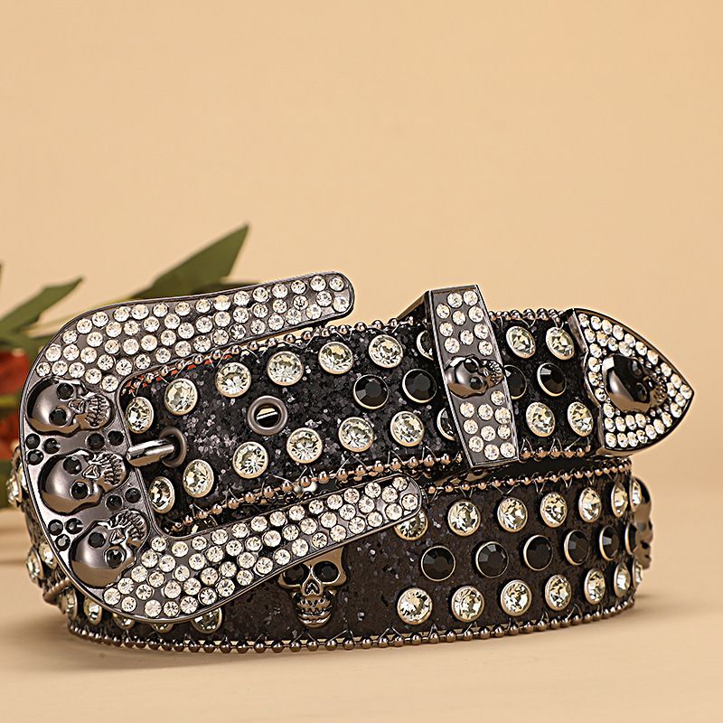 VOOTHOST Nouvelle Ceinture Strass Hommes Femmes Mode Plein Diamants Ceinture Polyvalente Vêtements Accessoires Senior Style Gothique Ceinture F0383_voghion.com