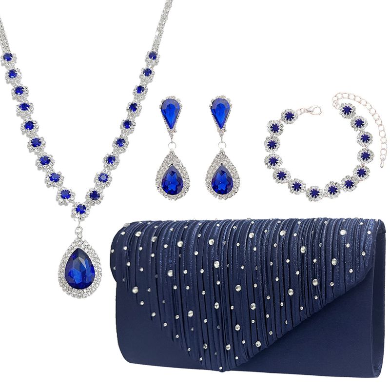 Borse da sera da donna, borsetta, gioiello, collana, orecchini, bracciale, confezione da cena, set di gioielli da festa e club da 4 pezzi_voghion.com