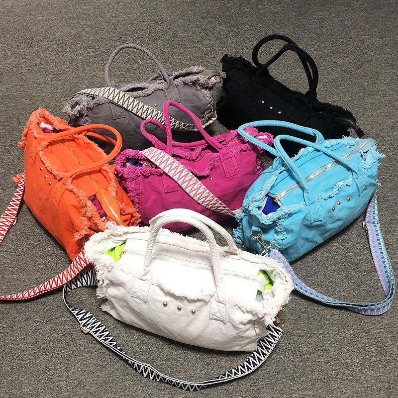 Großes Fassungsvermögen, Reisetasche aus gebürstetem, gewaschenem Canvas, grenzüberschreitende, modische, tragbare Ein-Schulter-Yogatasche, Wochenend- und Freizeitreisetasche_voghion.com