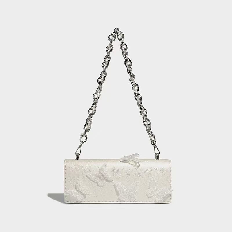Borsa a tracolla in pelle con farfalla sottobraccio, versatile, casual, quotidiana, semplice, personalizzata._voghion.com