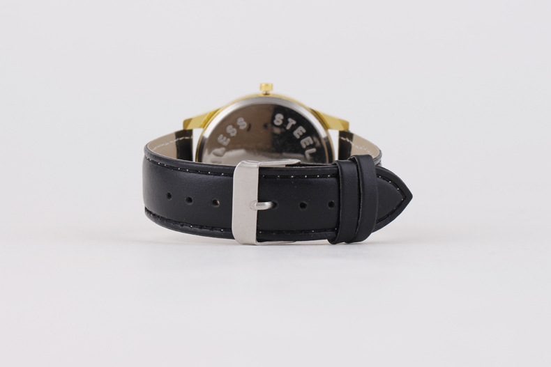 Digital color women's fashionable leather strap, quartz watch, large dial_voghion.com