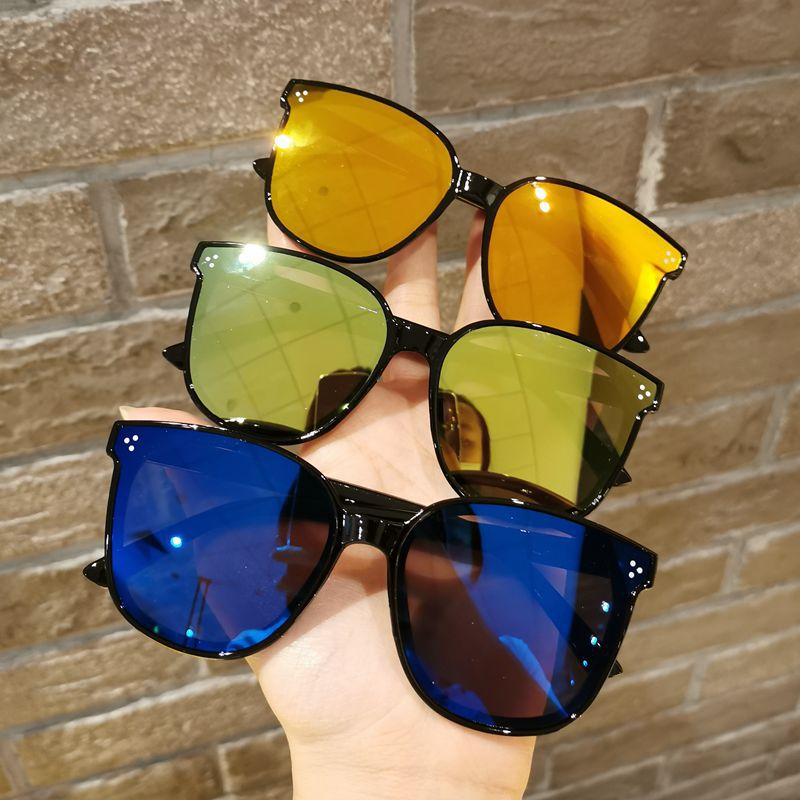 New Children Shape Round Sunglasses Girl Boy Shiny coating Double Color Vintage Sunglasses UV Protection Glasses Child_voghion.com
