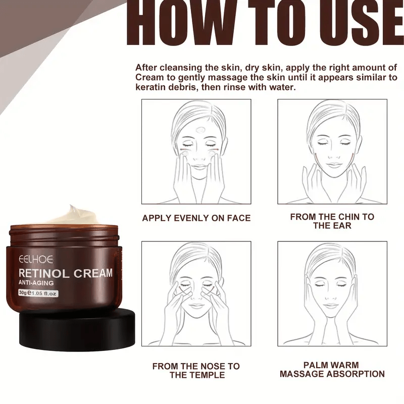 Cremă de față cu retinol (3 buc.) - Vitamina C, hialuronat de sodiu - hidratează, delicată, absorbție rapidă, hidratează și netezește în profunzime, menține strălucirea, 30 g_voghion.com