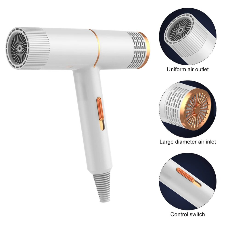 Secador de cabelo elétrico de 800 W, soprador potente com vento quente e frio, secador profissional para salão de beleza e cuidados com os cabelos_voghion.com